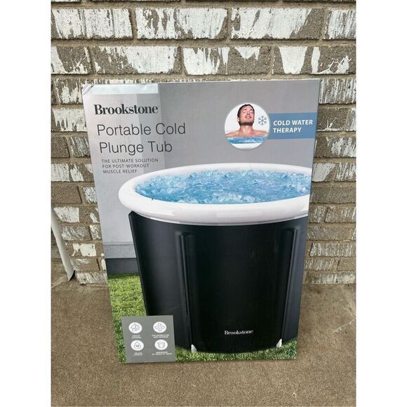 Brookstone Portable Cold Plunge Tub NEW 1 Person Tub 18 Gallon 26” Height 27” Wi - Picture 1 of 7